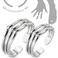 Order & Smile Schmuck Zehenring Set 2 Midi Ringe / Knöchel-Ring / Zehenring verstellbar