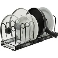 GarveeMore Geschirrständer Metall Topfdeckelhalter Schrank Topfdeckelständer Einfache Montage
