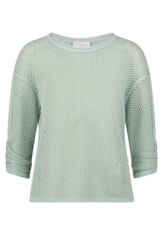 betty barclay - so cosy - - Lochstrick-Pullover blaugrün - Gr. - 36