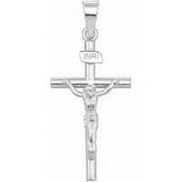 unbespielt Kreuzanhänger Anhänger Kreuz mit Jesus 925 Silber Abmessung 23 x 13 mm Kruzifix, Silberschmuck für Damen und Herren