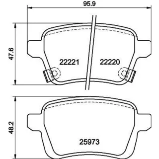 Hella Bremsbel?ge hinten Opel Adam Corsa