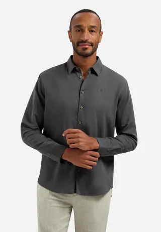 No Excess - Shirt With Linen dark steel - Gr. - XL