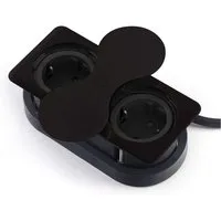SO-TECH® Doppel Einbausteckdose eckig mit 2x Schuko o. 1x USB/1x Schu Einbau-Tischsteckdose, mit 2x Schuko- oder 1x USB/1x Schuko-Steckdose