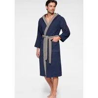 KangaROOS Unisex-Bademantel Henry, ideal für Sauna & Spa, Hotelbademantel, Morgenmantel, Langform, Walkfrottee, Kapuze, Gürtel, Bademäntel für Damen & Herren, Logostickerei, S-3XL