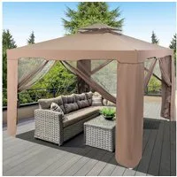 COSTWAY Pavillon UV 50+ & wasserdicht, Gartenpavillon mit Doppeldach, 3x3m