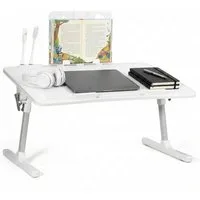BlingBin Laptoptisch Höhenverstellbarer faltbarer Laptop-Schoßtisch mit USB-Ladeanschluss (1 Stück, 1-St., 60*40*27-40cm), platzsparender Tisch für Bett, Sofa und Couch
