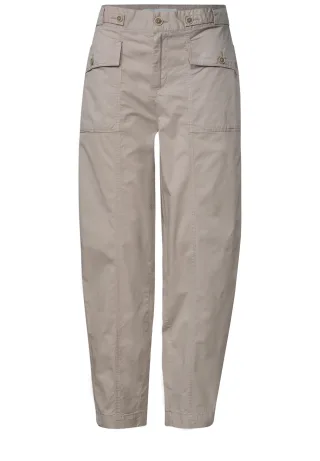 Street One - High Waist Barrel Leg Hose im Casual Fit clay sand - Gr. - 28