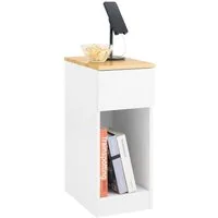 SoBuy Nachttisch FBT111-II, Beistelltisch mit Schublade und Ablage, Nightstand, Beistelltisch Nachttisch mit Schublade Sofatisch Nachtschrank schmal