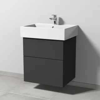 Sanipa 3way Waschtischunterbau zu Duravit Vero Air Waschtisch mit 2 Auszügen, Graphit-Matt SP4331B