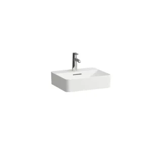 Laufen Val Waschtisch-Schale H8122800001041 45x38cm, weiß, mit Überlauf, 1 Hahnloch