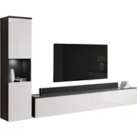 OTTO home Wohnwand PARIS, Vitrine Türanschlag links/rechts wechselbar, (Komplett-Set, 3-St), grifflose Design, stehend und hängend montierbar