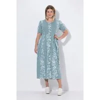 Ulla Popken Dirndl Jersey-Maxikleid Blüten Rundhals Halbarm