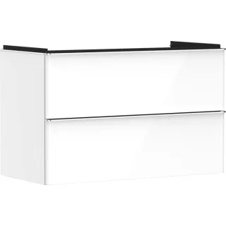 hansgrohe Xelu Q Waschtischunterschrank 54031000 980x605x475mm, 2 Schubladen, weiß hochglanz, chrom