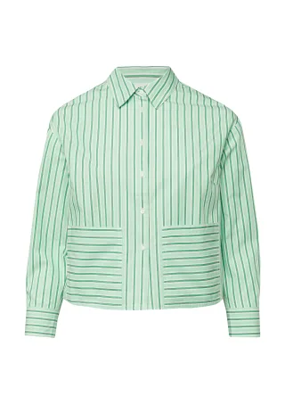 s.Oliver - Bluse grün|weiß - Gr. - 48
