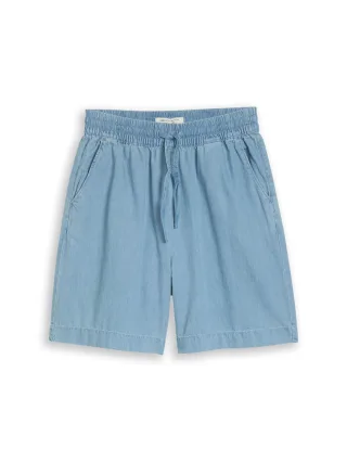 Denim Tom Tailor - TTLINOU WIDE Bermuda Jeans Shorts clean light stone blue denim - Gr. - XL