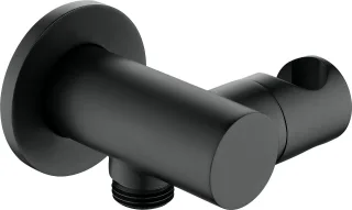 Neuesbad Serie 310 Eckanschluss Verstellbar mit Dusche Halterung, Rund, Schwarz NB1DENACN57K1