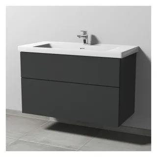 Sanipa 3way Waschtischunterbau zu Villeroy & Boch Subway 3.0 Waschtisch mit 2 Auszügen, Anthrazit-Ma SM84922