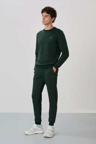 Herren Baumwolle-Polyester Fleece Sweatshirt und Hose Set