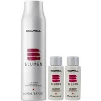 Goldwell Haarpflege-Set Elumen Shampoo 250 ml + 2x Conditioner 30 ml, Set, 3-tlg., farbschützend