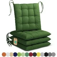 Lavea Stuhlkissen Lavea® Sitzkissen & Stuhlkissen 40x40 cm – 4er/8er Set, 40x40x3 cm, mit Stoffbändern, Indoor & Outdoor, für Garten & Balkon
