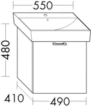 Burgbad Waschtischunterschrank zu Keramik-Waschtisch Sys30 PG1 Aqua 480x490x410 Eisblau Matt, WVNS04 WVNS049F5663