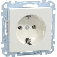 Schutzkontakt-Steckdose mit Steckklemme, Schuko Standard, Unterputz, 16 Ampere, 250 Volt weiß (glänzend), Retail