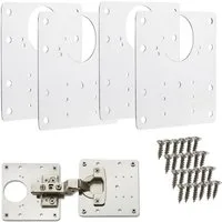 SO-TECH® Möbelbeschlag Topfband Reparaturplatten Edelstahl 90 x 90 x 0,53 mm (4 St), Reparaturset für Topfbänder mit Ø35 mm, Schrankscharnier Top