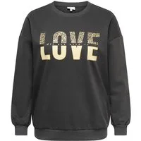 ONLY CARMAKOMA Sweatshirt CARTAMMIE L/S LEO PRINT O-NECK SWT JRS Baumwollmischung