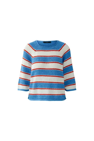 Oui - Pullover lt blue red - Gr. - 44