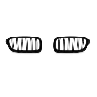Kühlergrill Sportgrill mit DOPPELRIPPE in Schwarz Glanz Sport Ausführung für BMW 3 F30 F31 ab 2011-2019