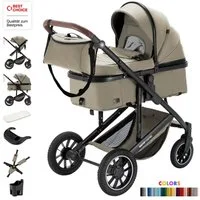 Daliya® Kombi-Kinderwagen FLEXI-PRO 2in1 Kinderwagen & Buggy, Reisekinderwagen, XXL Set, (10-tlg), modernes Design, Alu-Rahmen, Gummireifen, abnehmbare Gurte, UV 50+