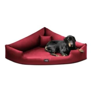 Tierlando TRIVIA - Orthopädisches Eckhundebett dunkelrot 1,2 m, 25 cm, 1,2 m