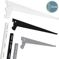 ib style Wandregal 2er Set Wandschiene 1-reihig 50cm Weiß, Regalschienen - Regalbodenträger - Raster 50mm