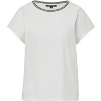 comma Kurzarmshirt T-Shirt Baumwoll-T-Shirt mit überschnittenen Schultern