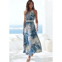 LASCANA Maxikleid mit Animalprint und Knopfleiste hinten, aus gewebter Viskose luftiges Sommerkleid, elegantes Webkleid, casual