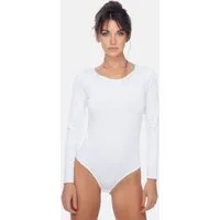 Evoni Body für Damen Langarm Blusenbody mit Rundhals