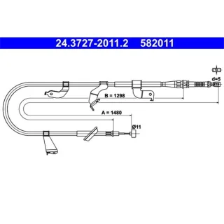 ATE Handbremsseil hinten Suzuki Swift 4 24.3727-2011.2