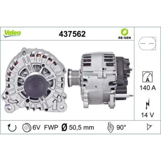 Valeo Generator  140A Audi Seat Skoda VW 437562