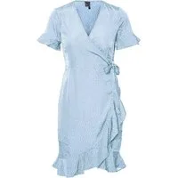 Vero Moda Shirtkleid Kurzes Wickel mit Rüschen VMHENNA für Damen (kurz) VMHENNA 2/4 WRAP FRILL DRESS NOOS