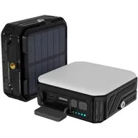 fontastic Solar Powerbank 10000mAh LED Licht Outdoor USB-C IP65 Solar Powerbank (5 V V), Solarfunktion für netzunabhängiges Laden