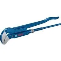 Sanitär-Eckrohrzange 45° Professional 420mm, S-Maul, Rohr- / Wasserpumpen-Zange blau, Greifbackenposition 45°