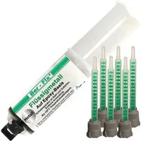 Ber-Fix 2-Komponentenkleber Flüssigmetall 25 g – 2K Epoxid Metallkleber, (6-tlg), metallgefüllt, spaltfüllend, hitzebeständig bis 120 °C