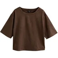 Next T-Shirt Weiches, kastiges T-Shirt aus Veloursleder (1-tlg)