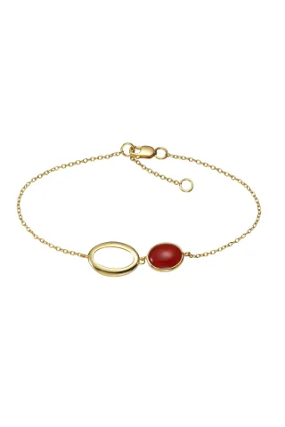 Jamelli Armschmuck 925 Silber vergoldet mit Carneol