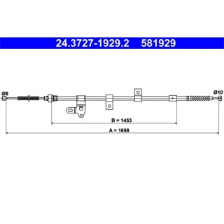 ATE Handbremsseil hinten rechts Toyota Corolla E12