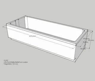 Neuesbad Wannenträger für Bette Form Low-Line 170x70 (2s) SW12457