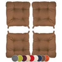 sunnypillow Stuhlkissen 4er Set Stuhlkissen mit Klettverschluss Maße: 40/35x40x8cm