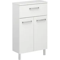 Saphir Unterschrank Quickset Badschrank mit 2 Türen, 1 Schublade, 50 cm breit Badezimmer-Unterschrank inkl. Türdämpfer, Griffe in Chrom Glanz