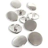 Hartmann-Knöpfe Knopf 1 Set (10 Knöpfe) silber glänzend flach Metallknöpfe