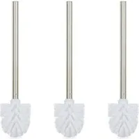 relaxdays WC-Reinigungsbürste Toilettenbürste 3er Set weiß, Klobürstenhalter mit Innengewinde (ca. 12 mm), Standardtoiletten, Alle gängigen WC-Bürstenhalter, Gäste-WCs, (3-tlg)
